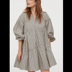 A-Line Floral Cotton Mini Dress